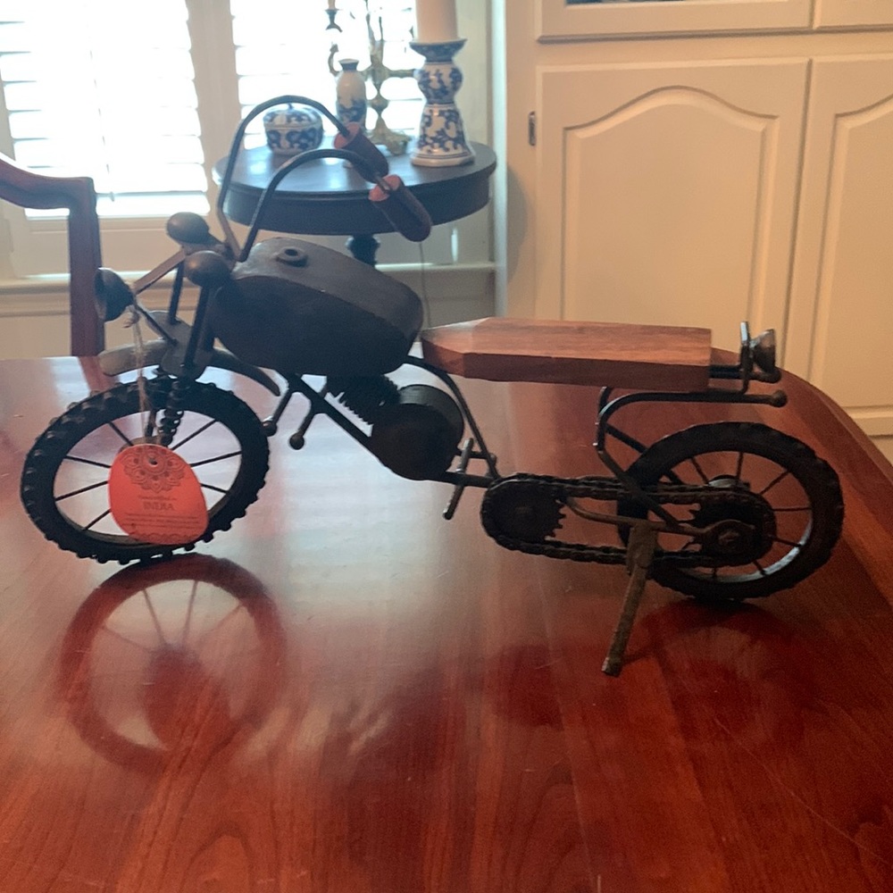 Wood and Metal Decorative Motorcycle